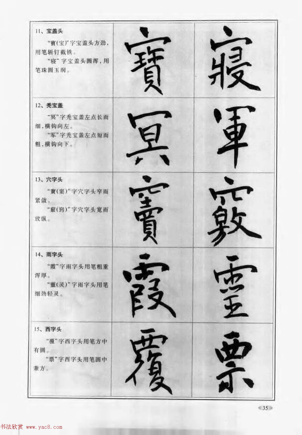 毛笔字帖教程《行书入门大字谱》
