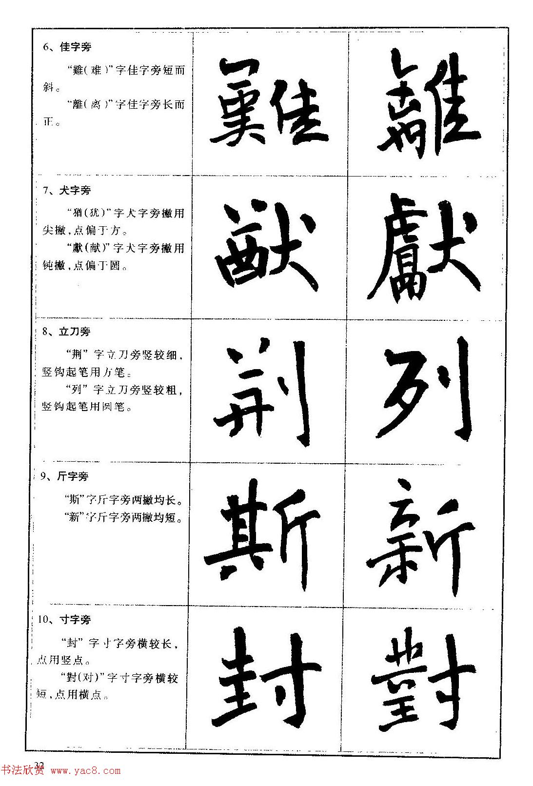毛笔字帖教程《行书入门大字谱》