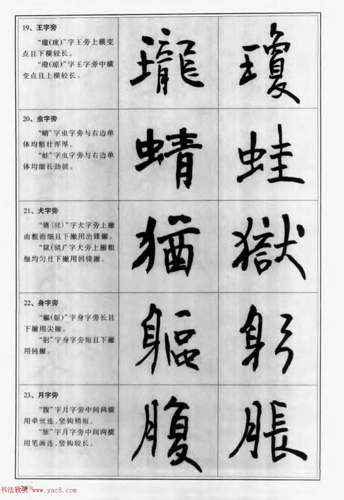 毛笔字帖教程《行书入门大字谱》