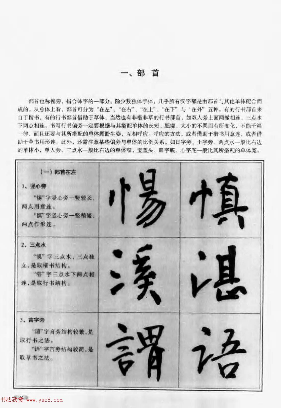 毛笔字帖教程《行书入门大字谱》