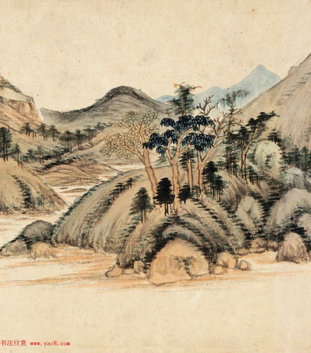 董其昌晚年书画精品《仿黄公望富春大岭图》 董其昌晚年书画精品《仿黄公望富春大岭图》