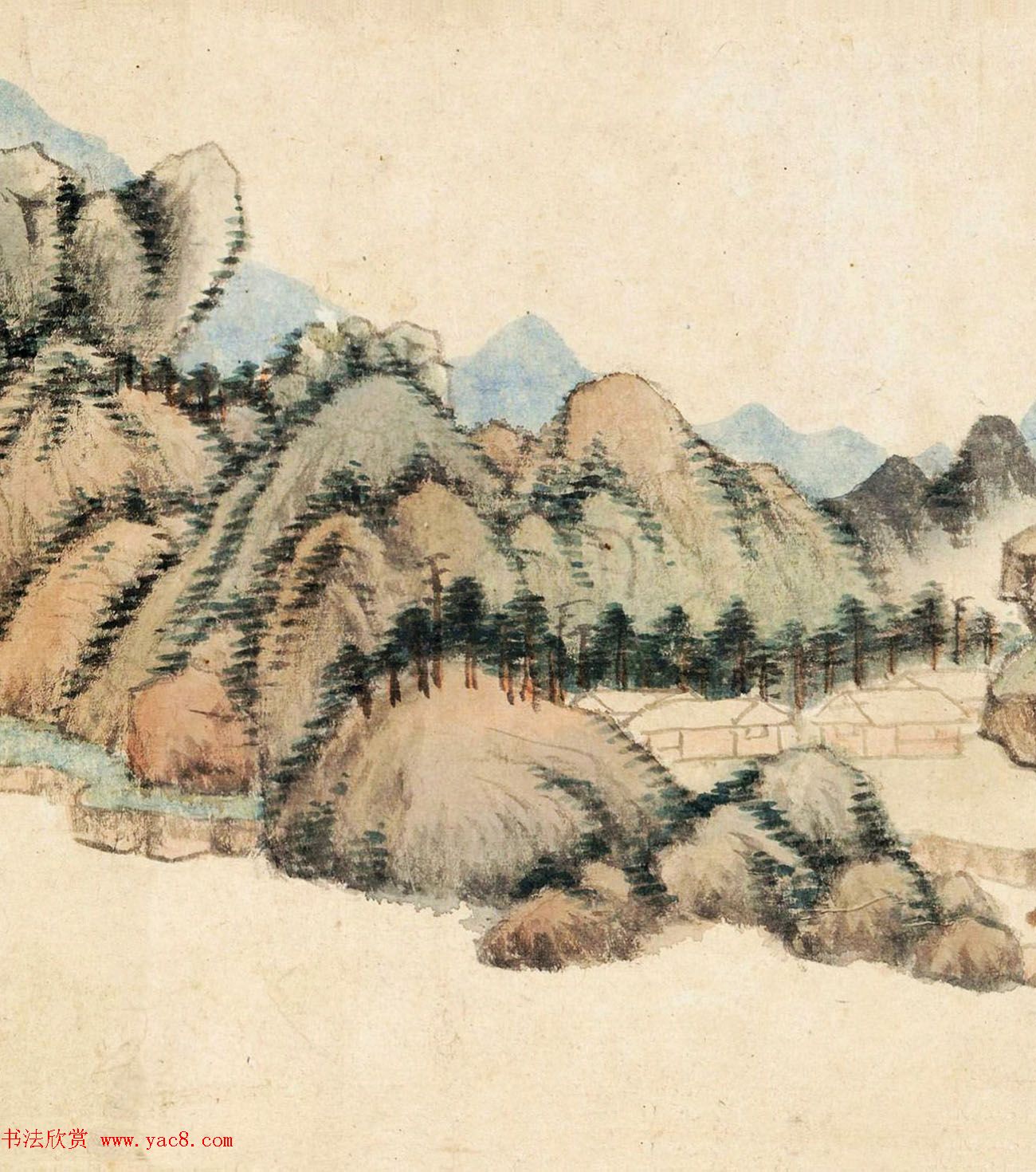 董其昌晚年书画精品《仿黄公望富春大岭图》 董其昌晚年书画精品《仿黄公望富春大岭图》