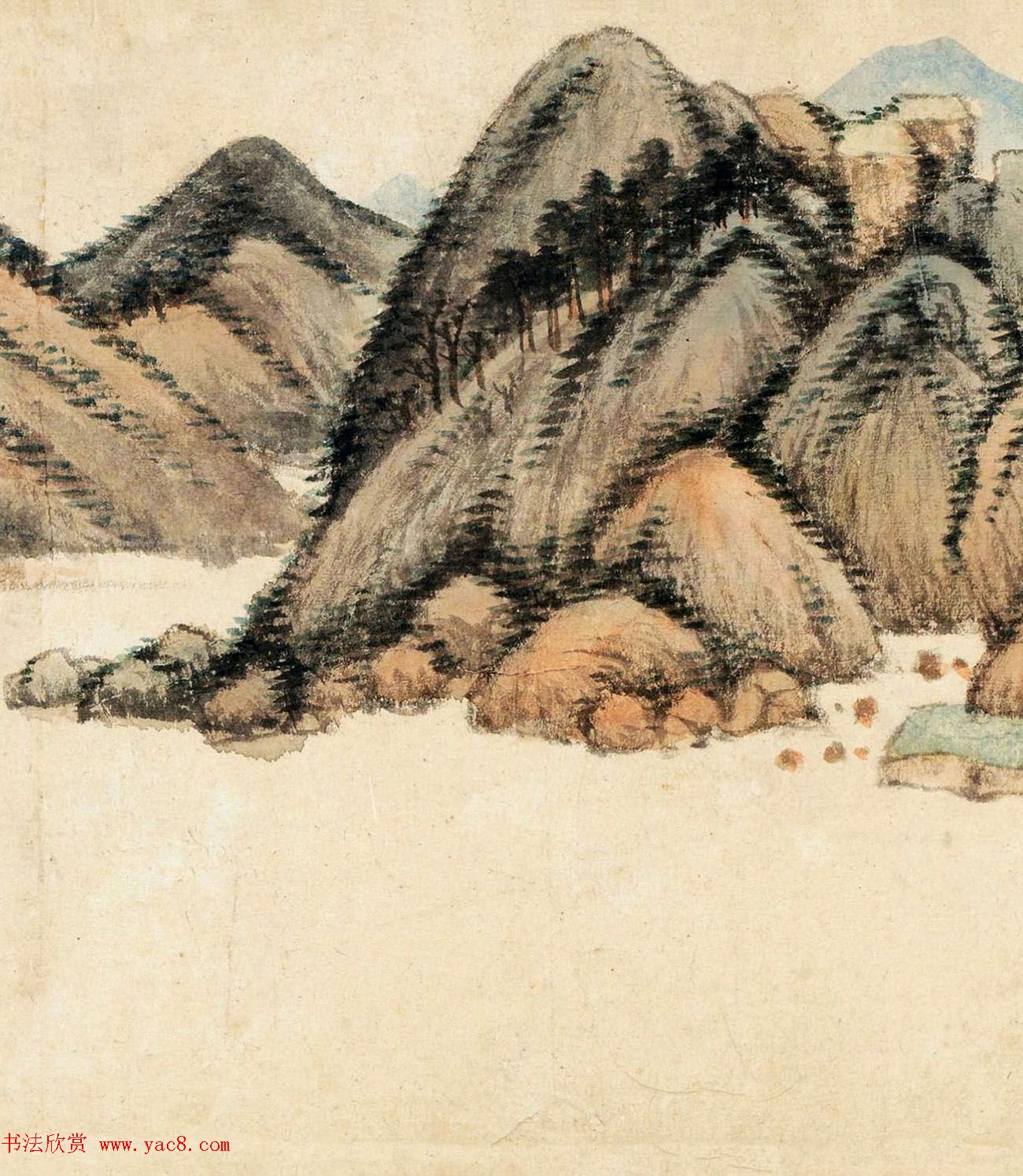 董其昌晚年书画精品《仿黄公望富春大岭图》 董其昌晚年书画精品《仿黄公望富春大岭图》