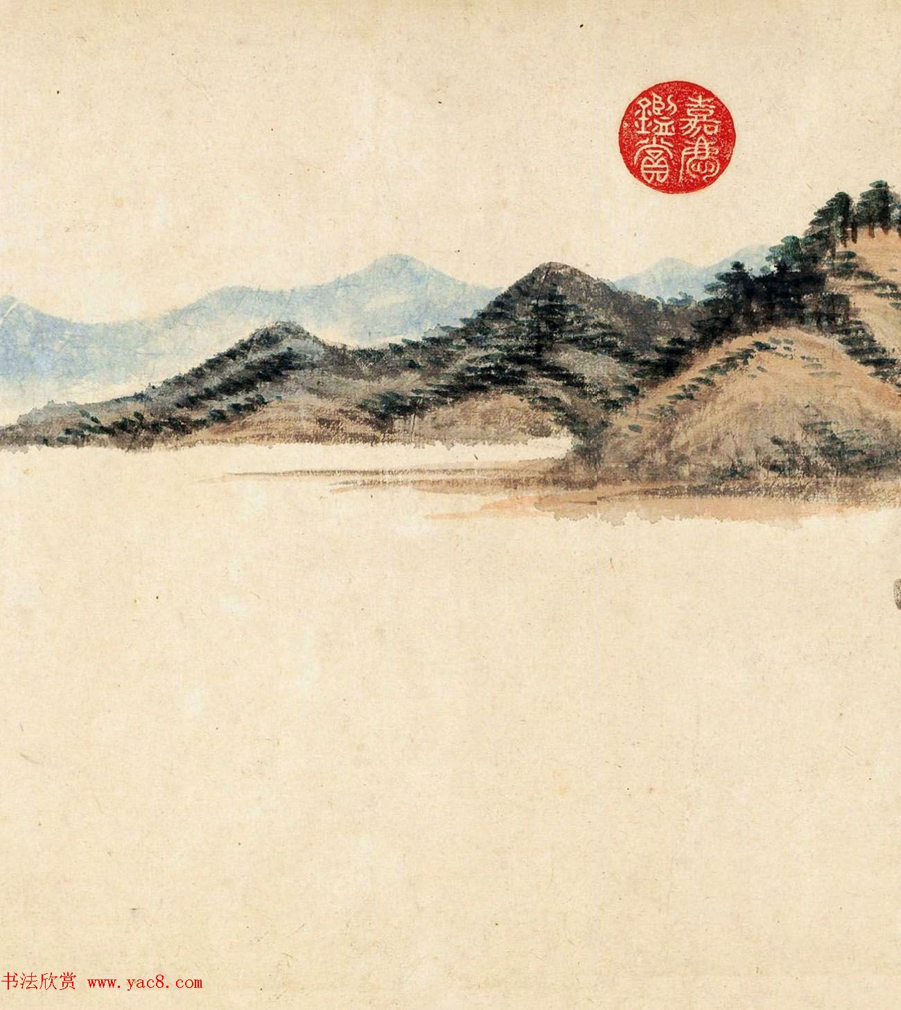 董其昌晚年书画精品《仿黄公望富春大岭图》 董其昌晚年书画精品《仿黄公望富春大岭图》