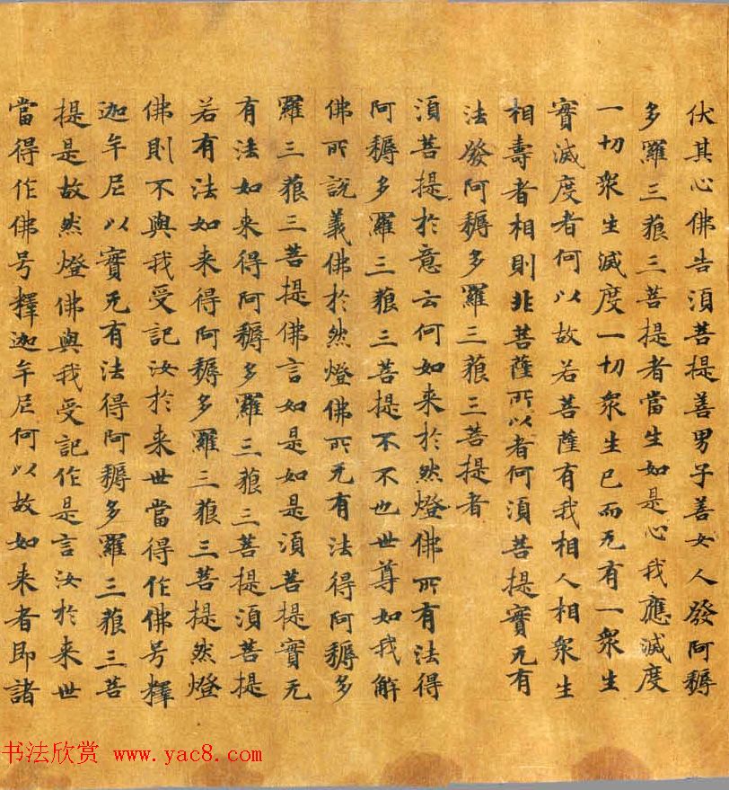 唐代程君度楷书《金刚般若经》法国藏 唐代程君度楷书《金刚般若经》法国藏