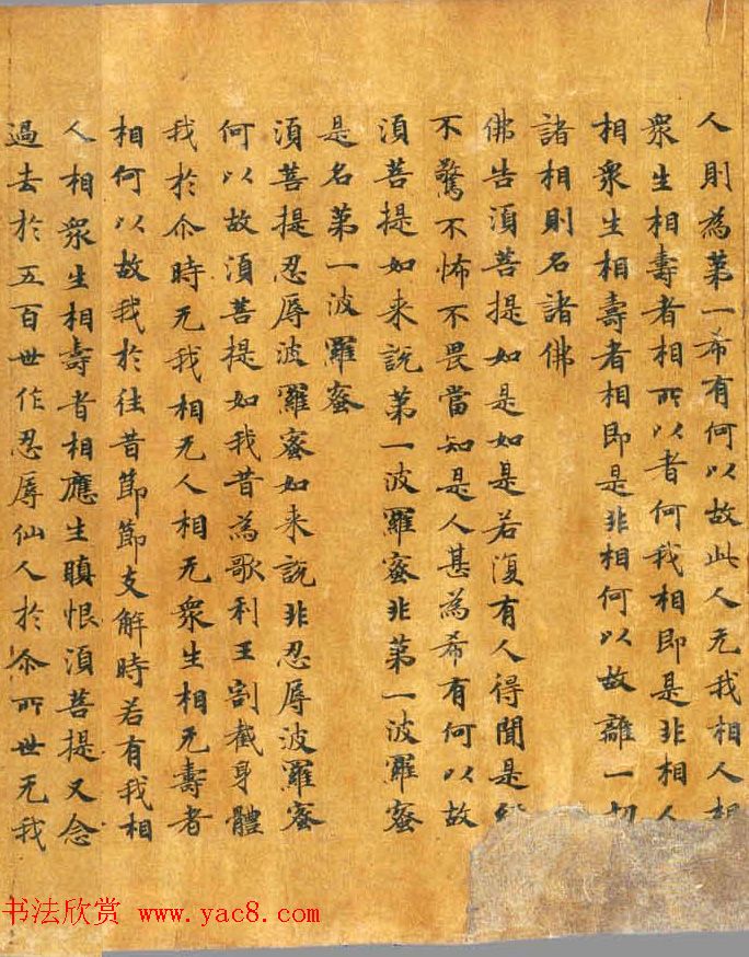 唐代程君度楷书《金刚般若经》法国藏