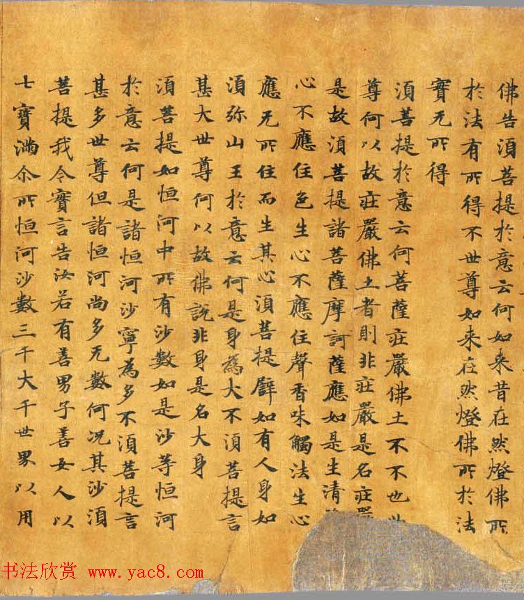 唐代程君度楷书《金刚般若经》法国藏