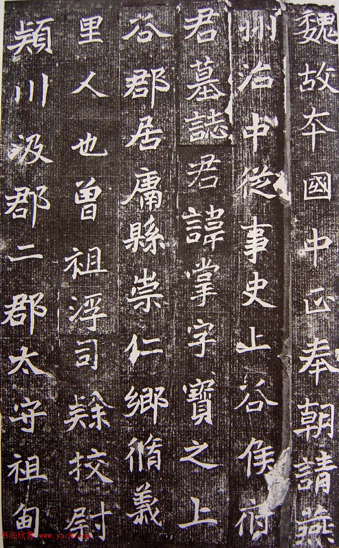 后魏书法石刻《上谷居庸侯掌墓志》