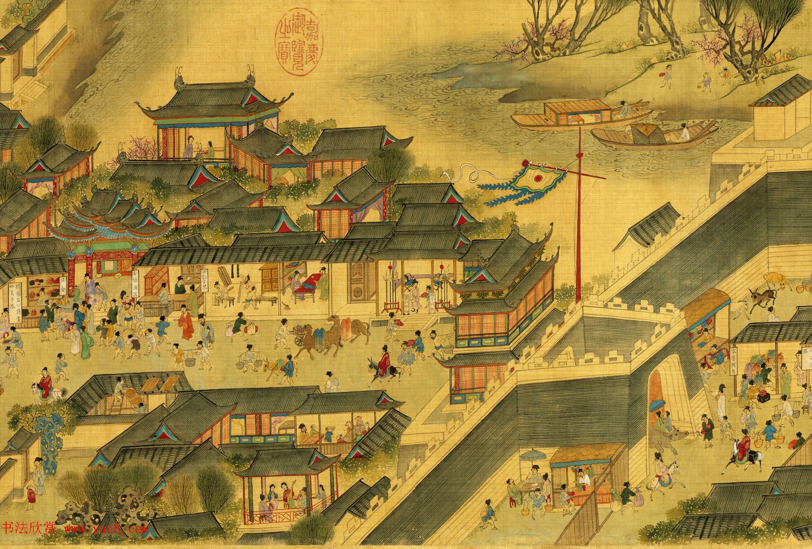 明代仇英绘画欣赏《清明上河图》