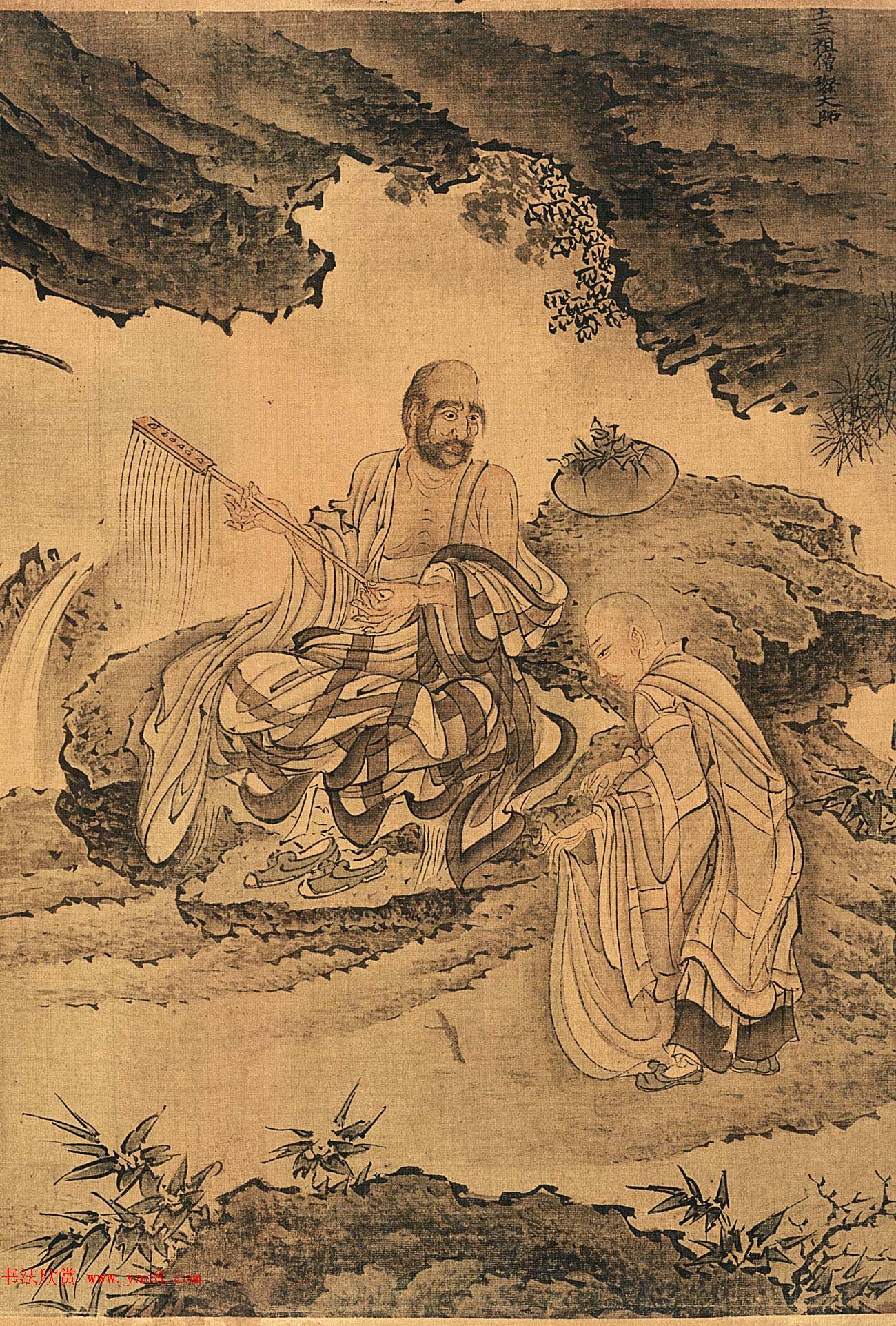 戴进工笔人物画赏析《达摩六代祖师图》 戴进工笔人物画赏析《达摩六代祖师图》