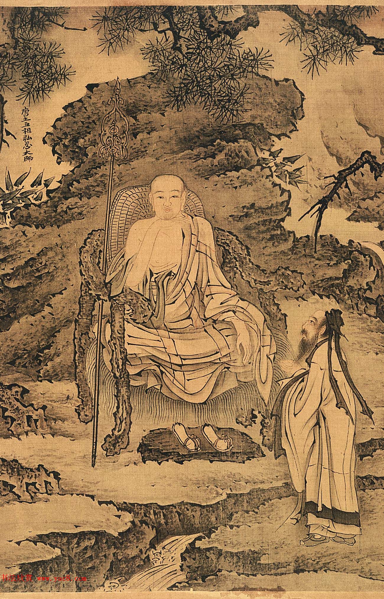 戴进工笔人物画赏析《达摩六代祖师图》 戴进工笔人物画赏析《达摩六代祖师图》