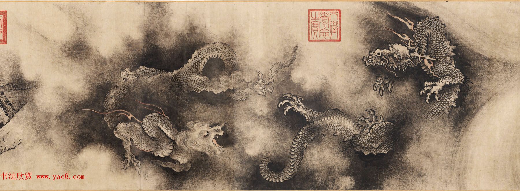 南宋画家陈容绘《九龙图》_美国馆藏