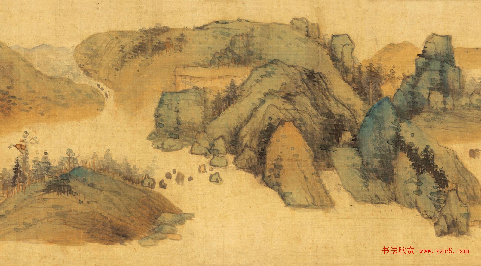 明代蓝瑛字画《溪山秋色图》卷