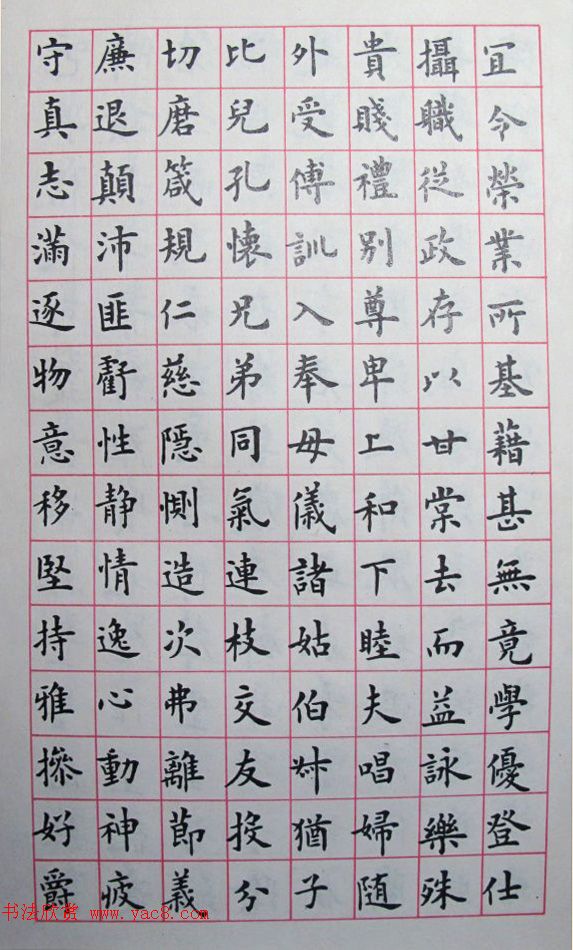 卢中南楷书临《欧阳询书千字文》