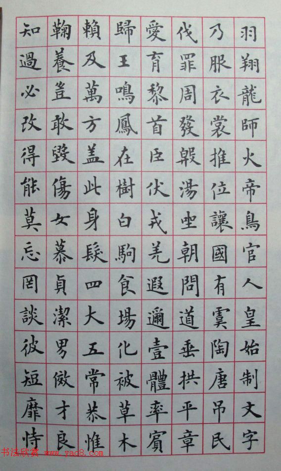 卢中南楷书临《欧阳询书千字文》