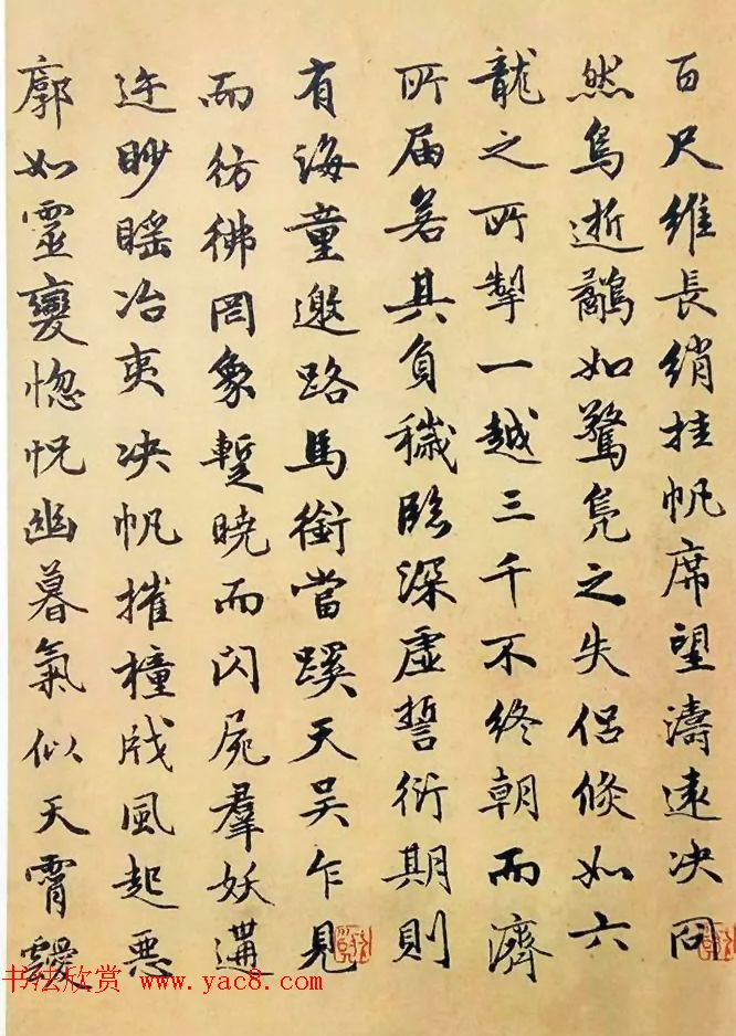 赵孟頫50岁行楷书法册页《海赋》两种