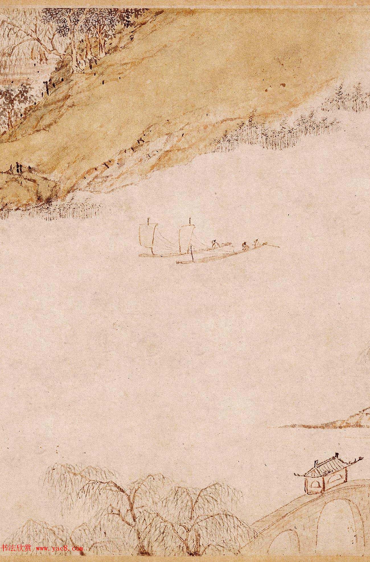 明代陆治为五湖先生作《石湖图卷》