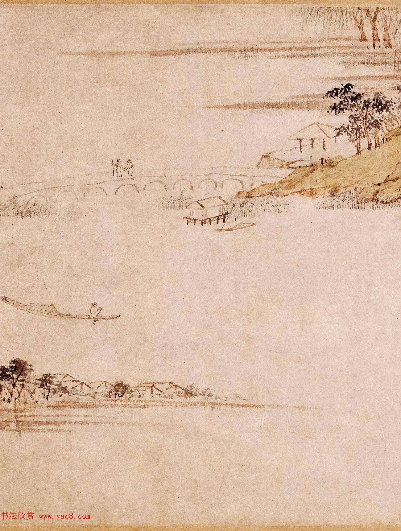 明代陆治为五湖先生作《石湖图卷》