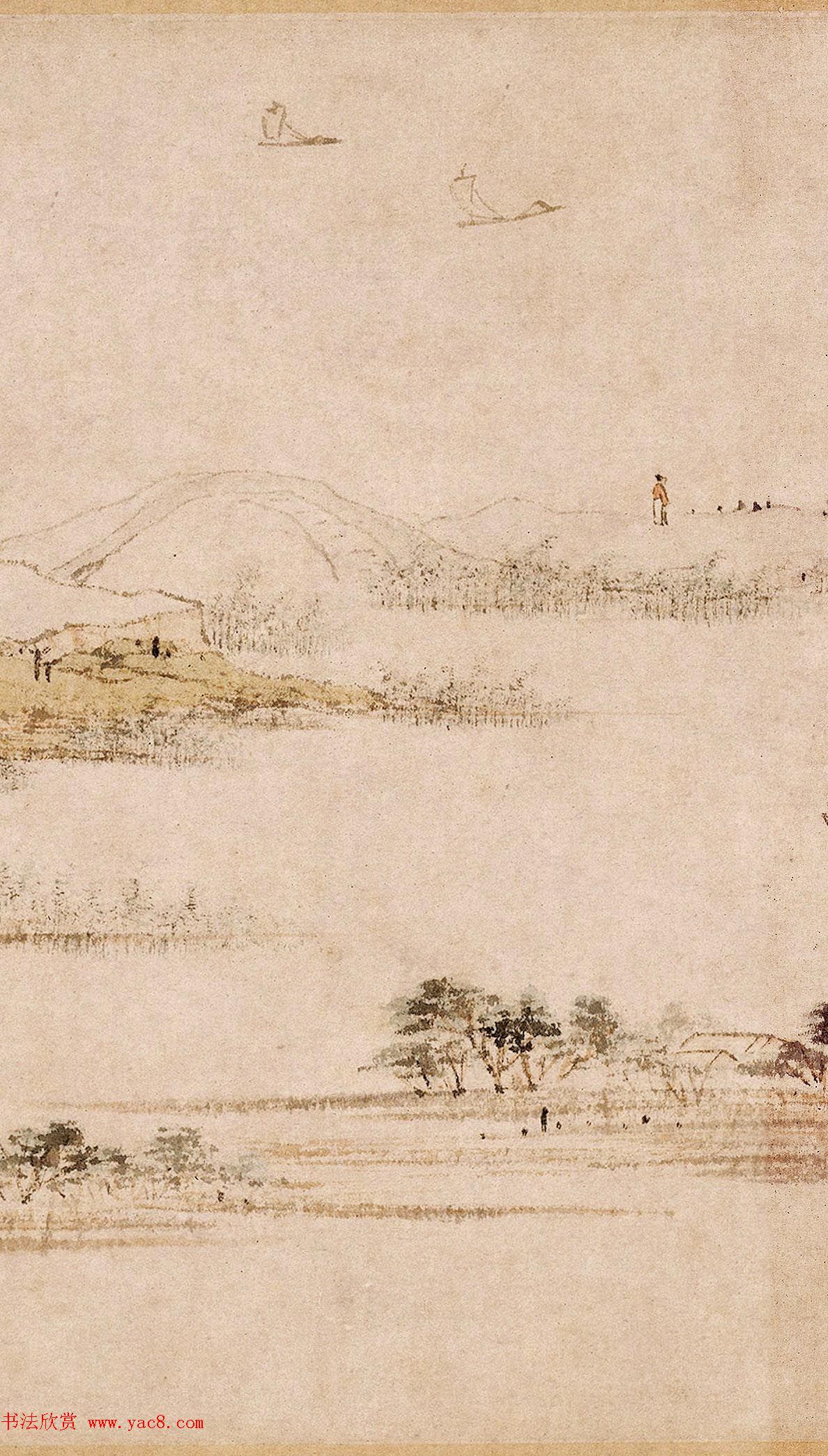 明代陆治为五湖先生作《石湖图卷》