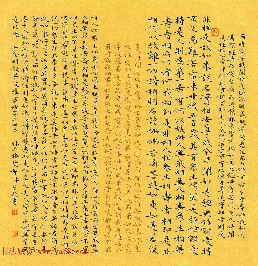 漳州市女书法家林玉梅小楷金刚经