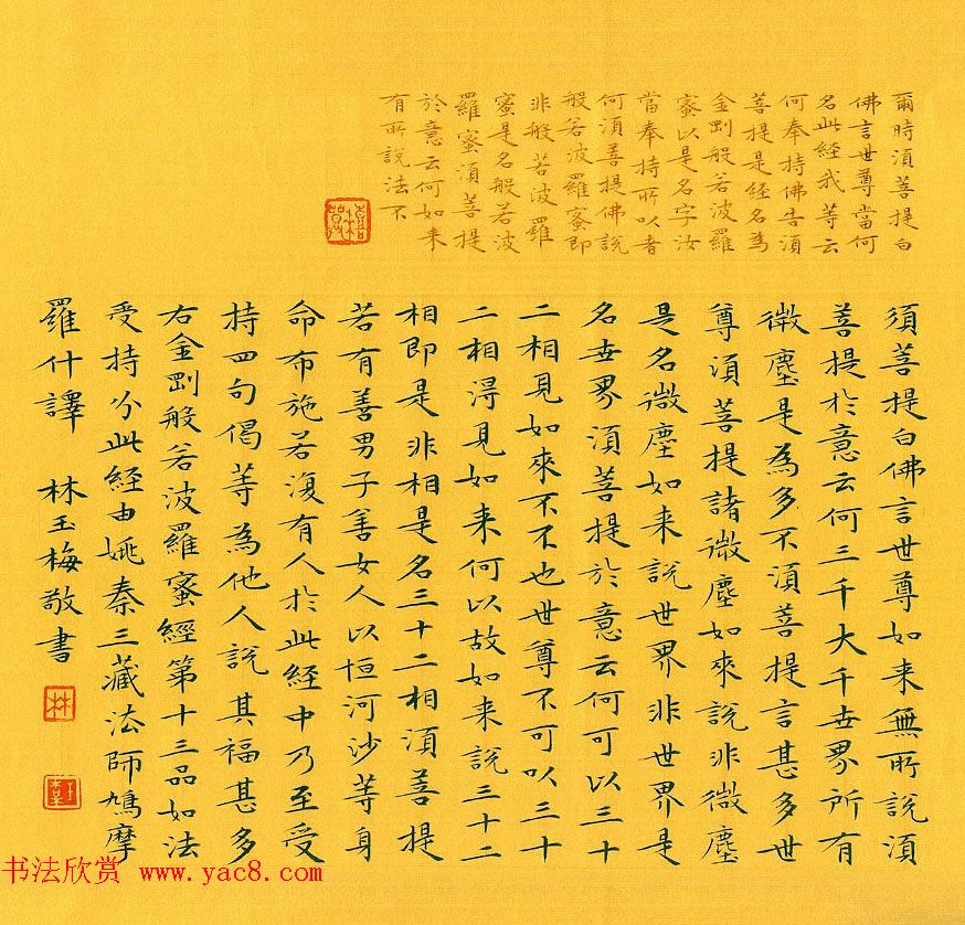 漳州市女书法家林玉梅小楷金刚经