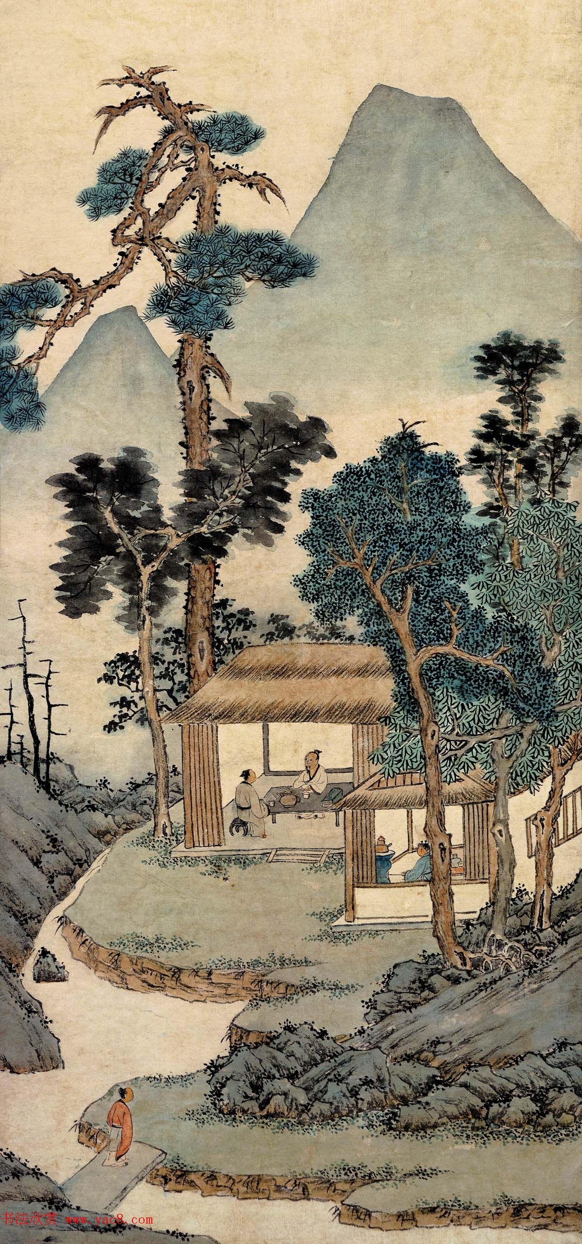 文徵明62岁书画作品《品茶图》