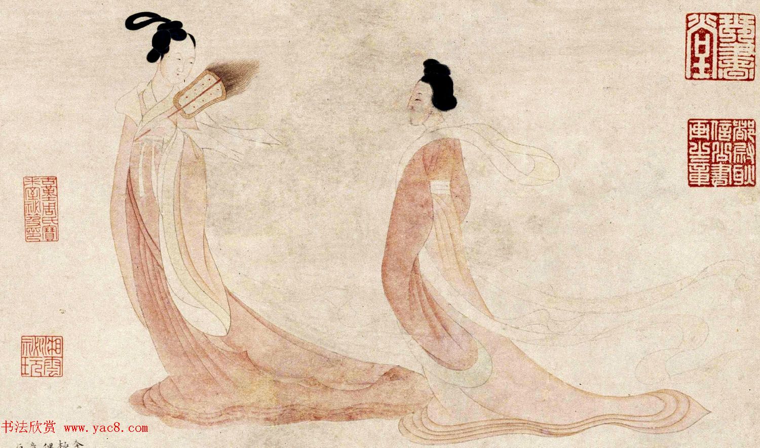 文徵明48岁小楷字画《湘君湘夫人图》