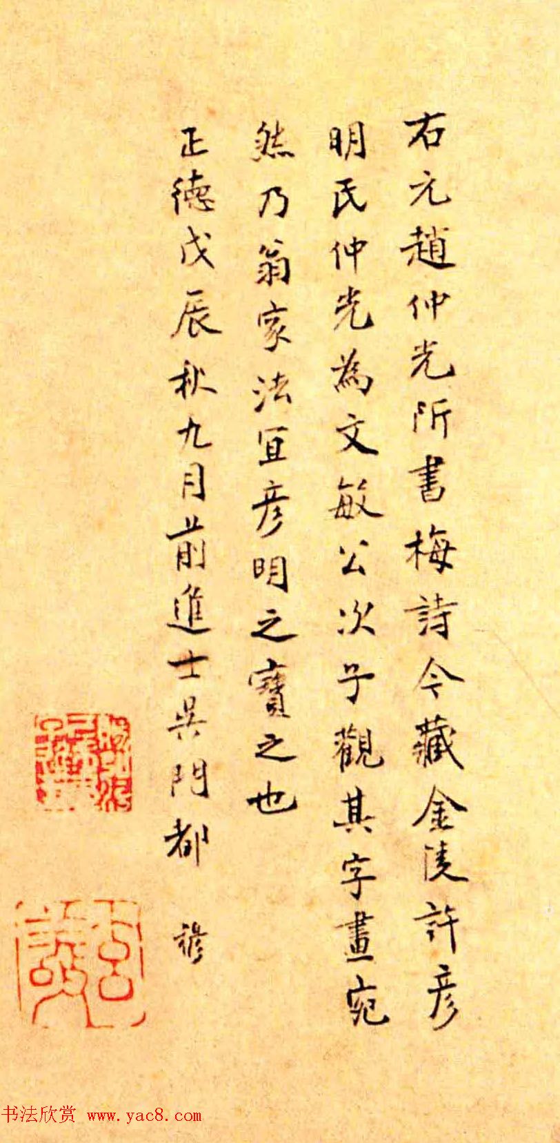 赵孟頫第三子赵奕行书梅花五十咏卷