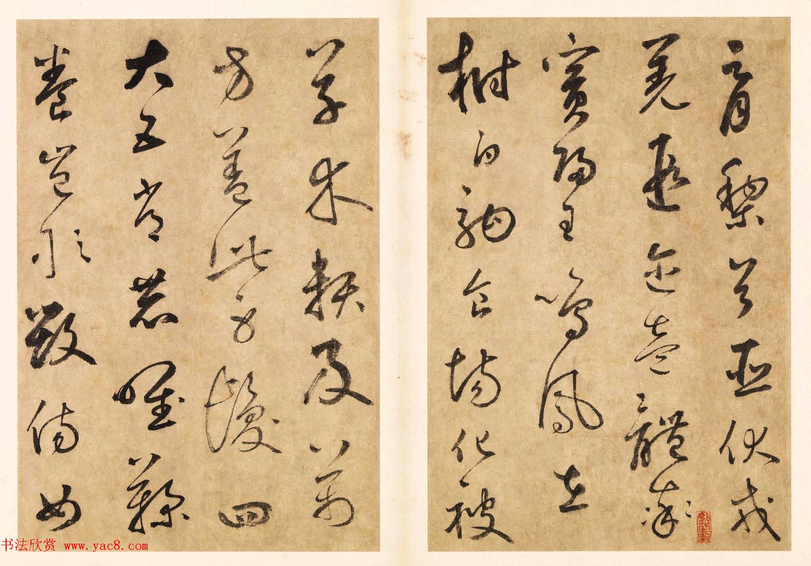 元代边武草书千字文册页三十七开