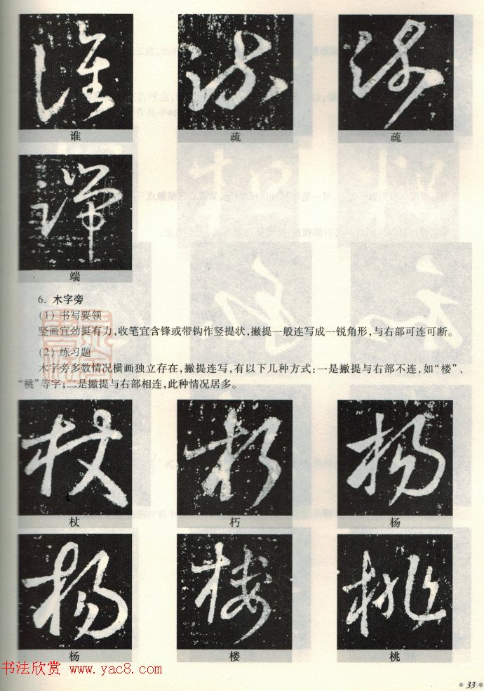 书法教程《王羲之十七帖--偏旁部首》