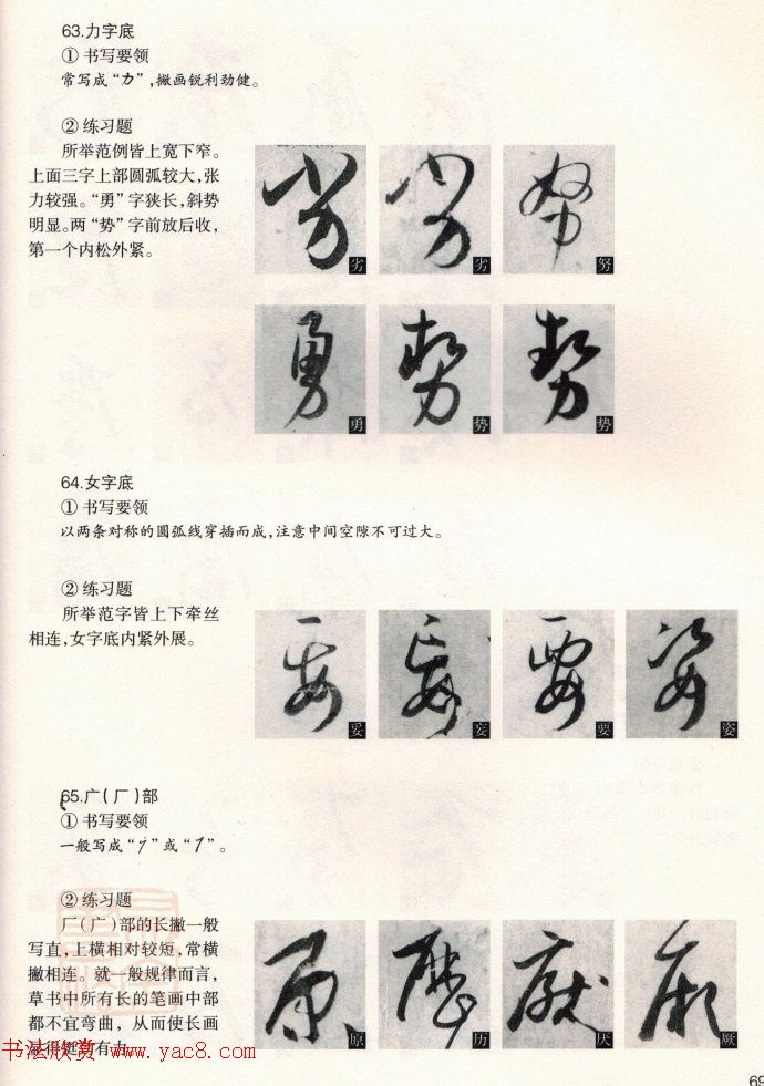 草书教程《孙过庭书谱--偏旁部首》