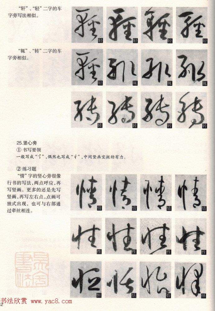 草书教程《孙过庭书谱--偏旁部首》