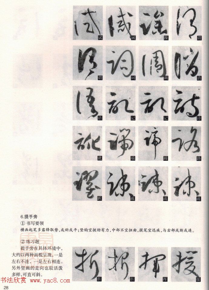 草书教程《孙过庭书谱--偏旁部首》