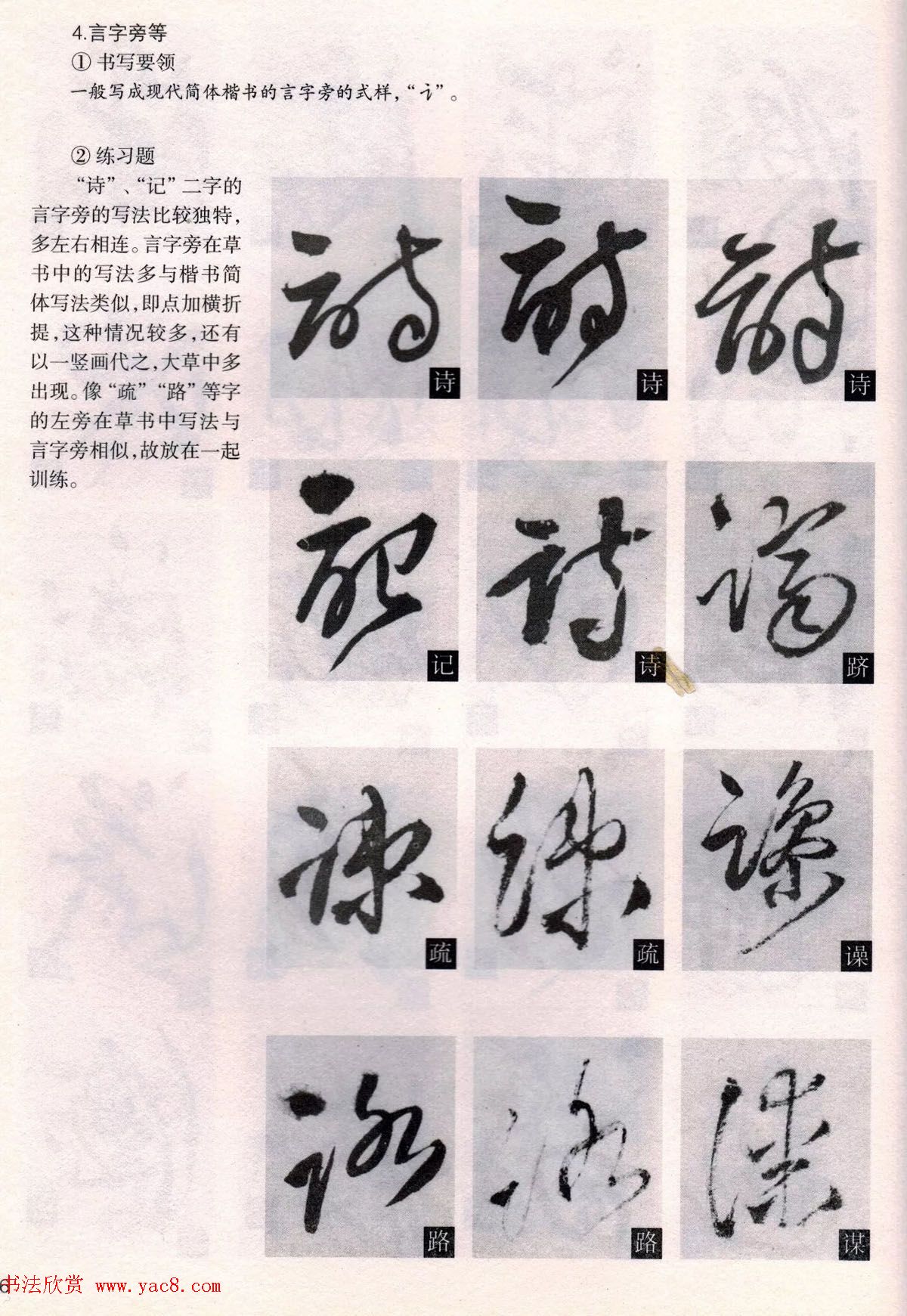 经典碑帖导学教程：王铎草书诗卷--偏旁部首