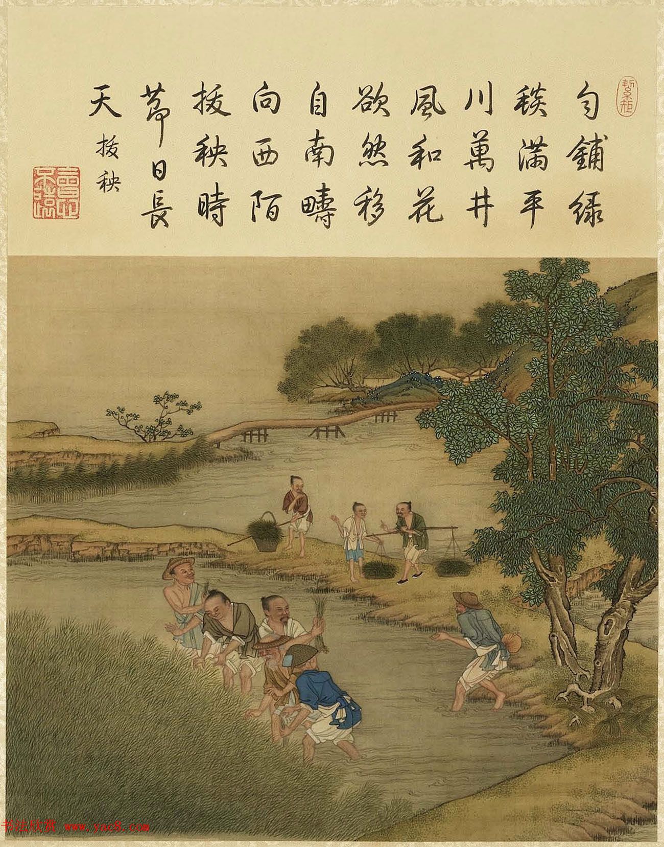 清代宫廷画师陈枚彩绘本《耕织图》