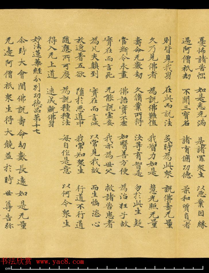 唐代成公道楷书写《妙法莲华经卷第五》 唐代成公道楷书写《妙法莲华经卷第五》