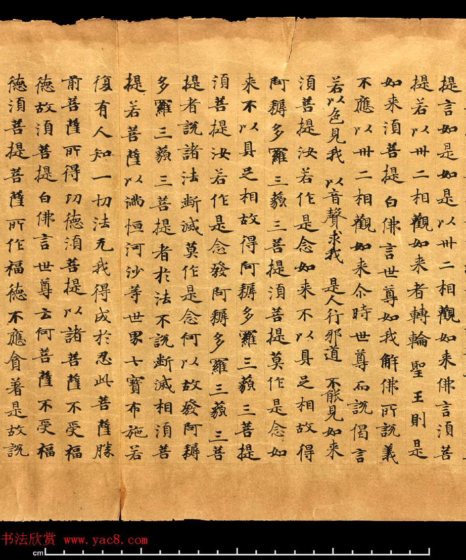 唐朝欧阳玄愆楷书写《金刚般若波罗密经》