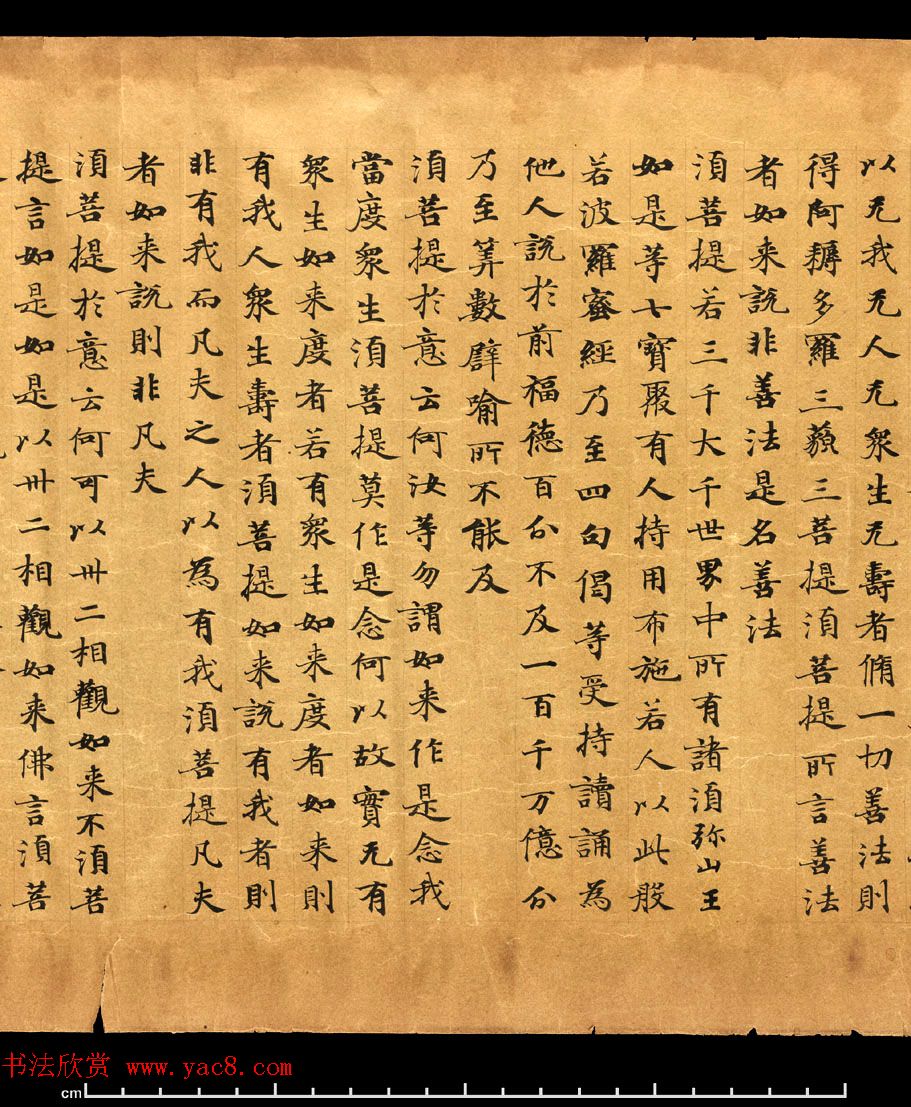 唐朝欧阳玄愆楷书写《金刚般若波罗密经》