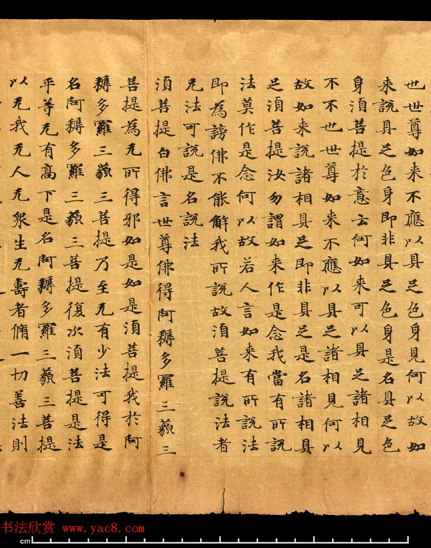 唐朝欧阳玄愆楷书写《金刚般若波罗密经》