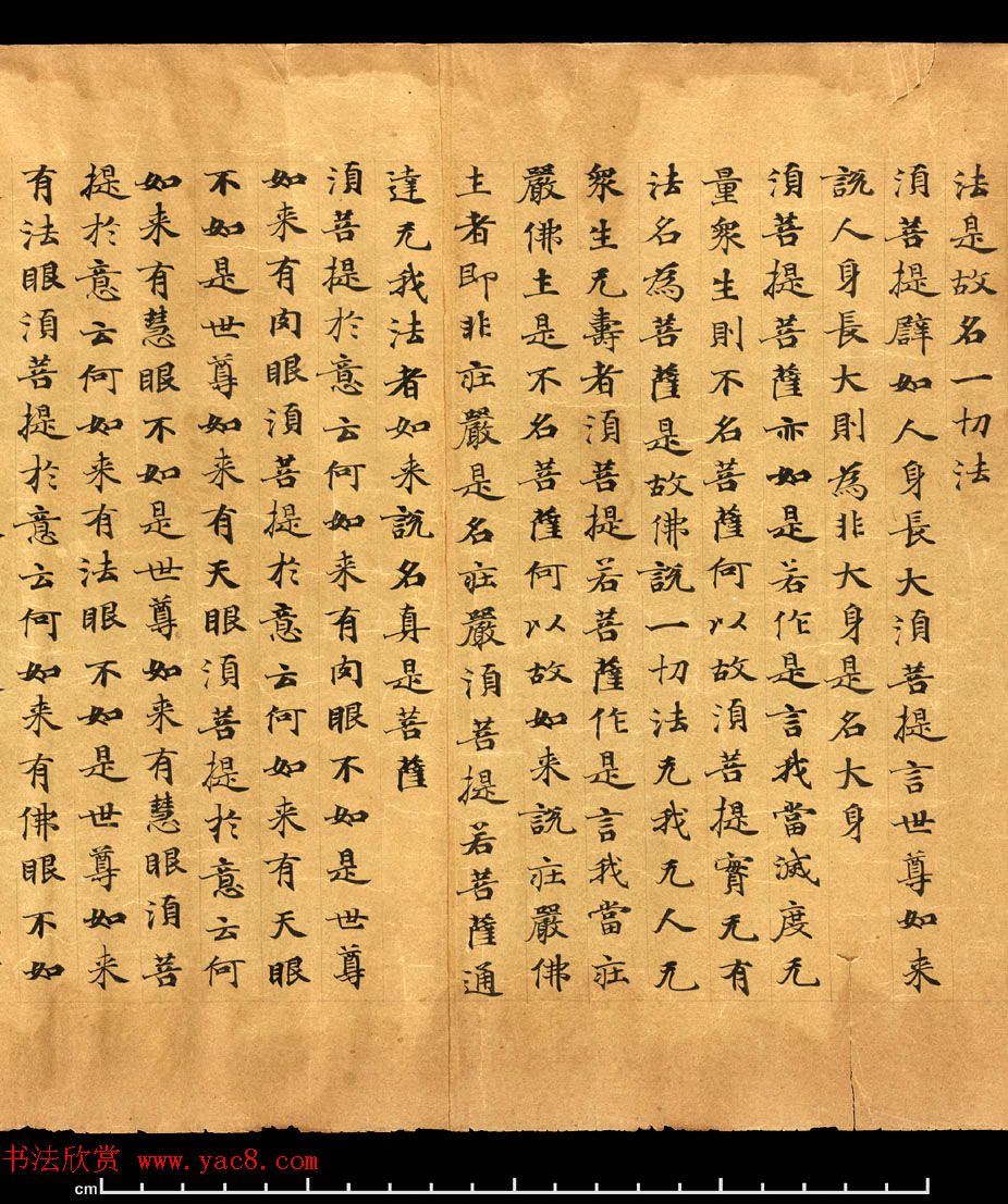 唐朝欧阳玄愆楷书写《金刚般若波罗密经》