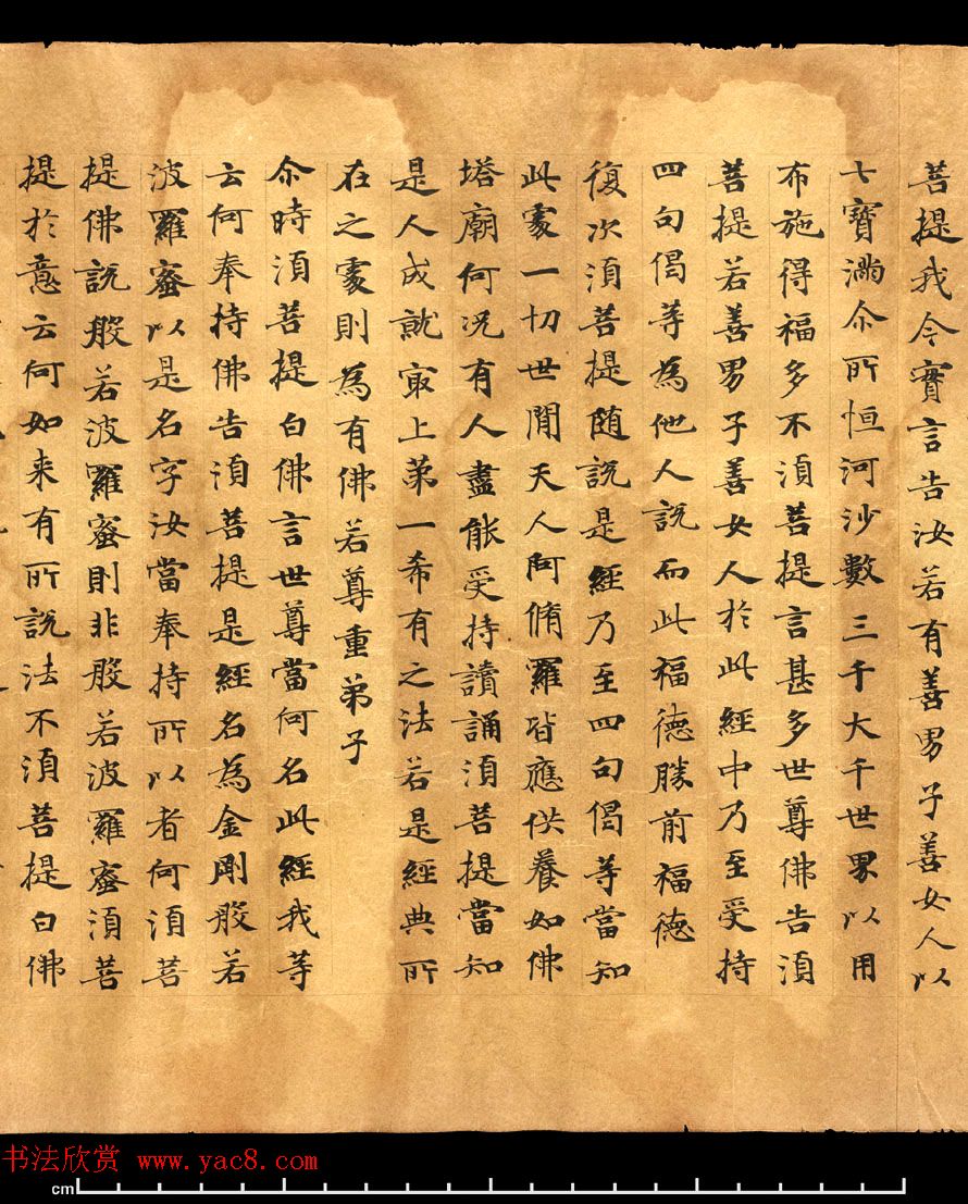 唐朝欧阳玄愆楷书写《金刚般若波罗密经》