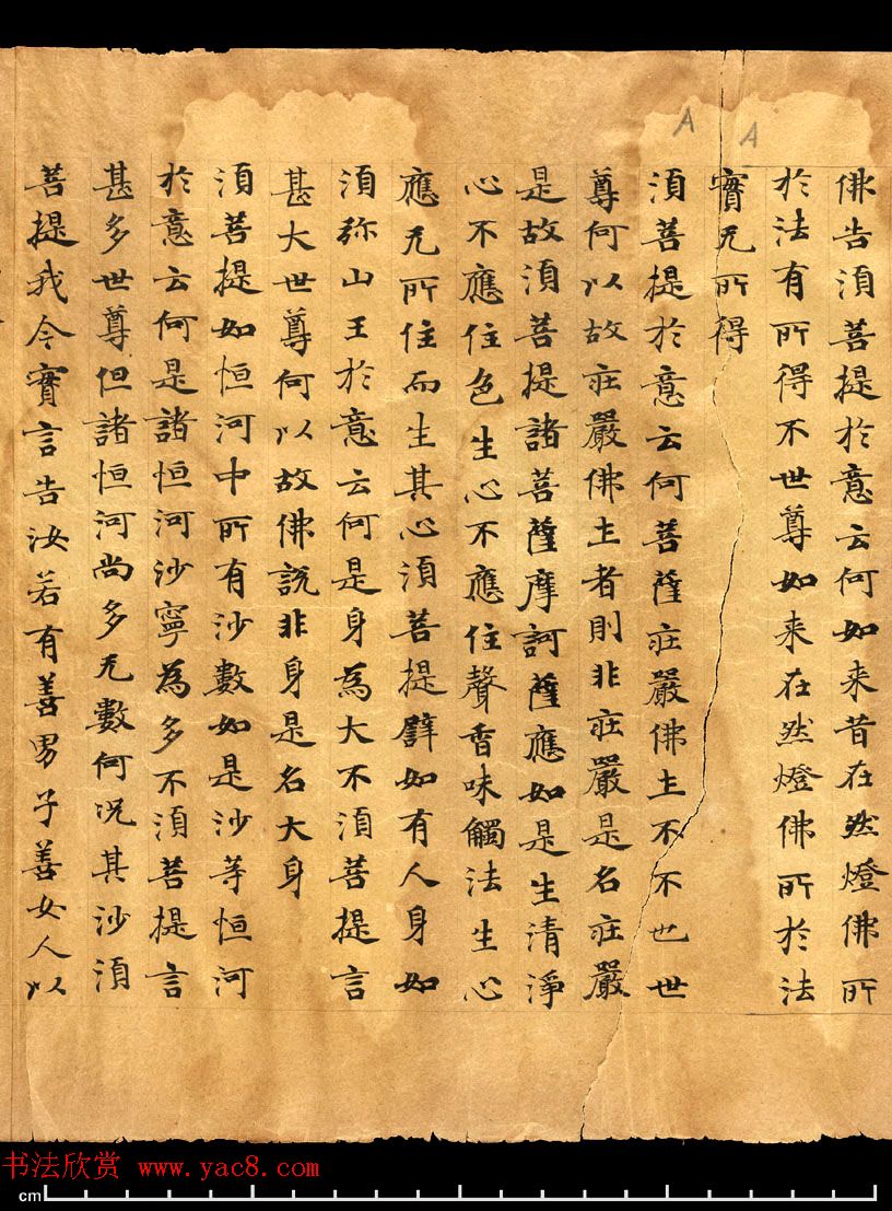 唐朝欧阳玄愆楷书写《金刚般若波罗密经》