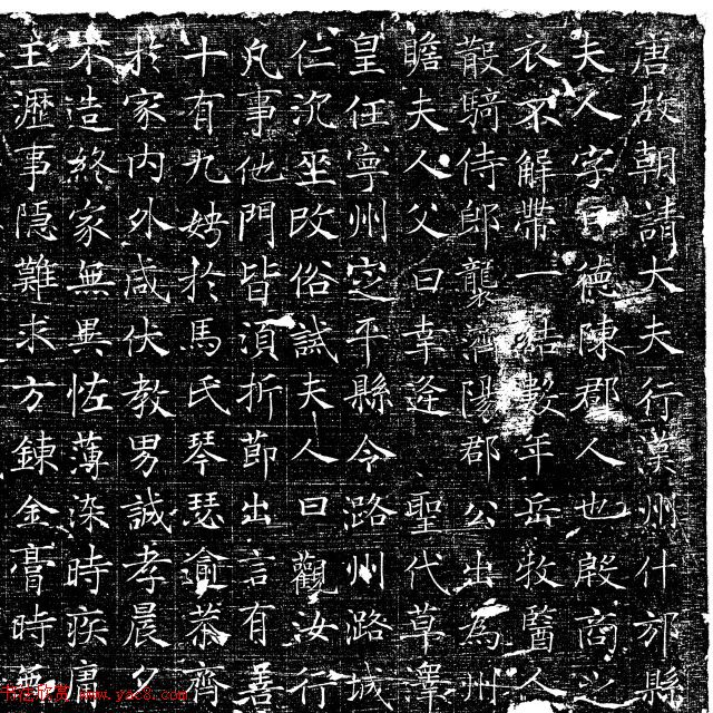 褚遂良书风《唐故马府君夫人墓志》