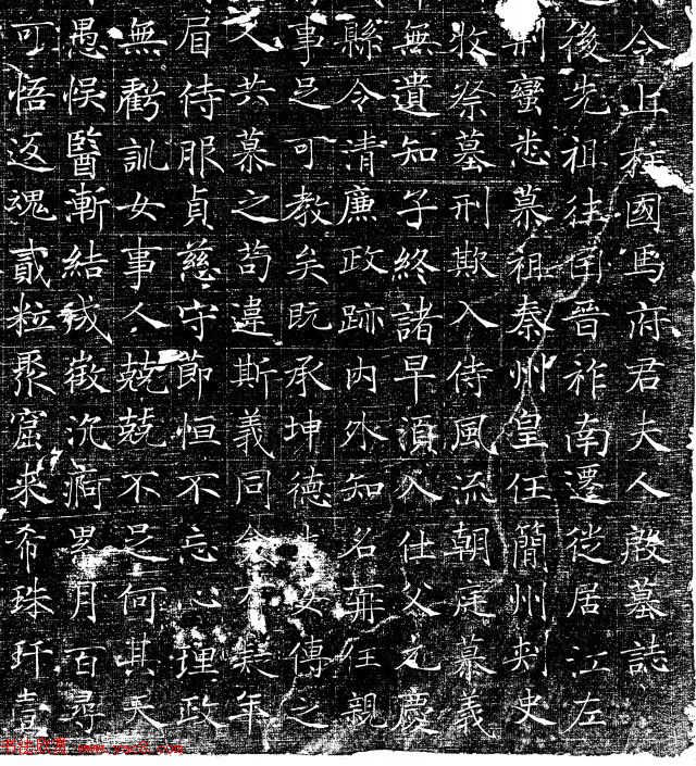 褚遂良书风《唐故马府君夫人墓志》