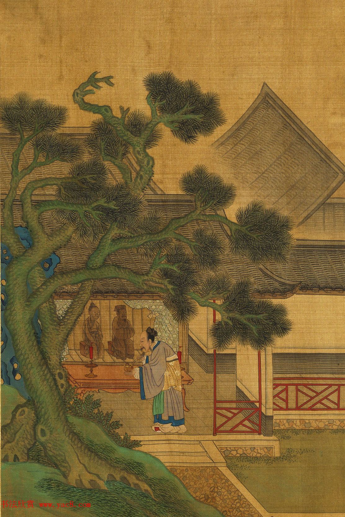 文徵明隶书许初行书合题《纯孝图》