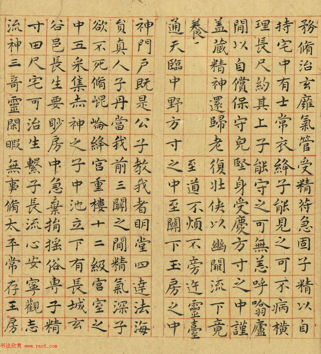 祝允明小楷临黄庭经