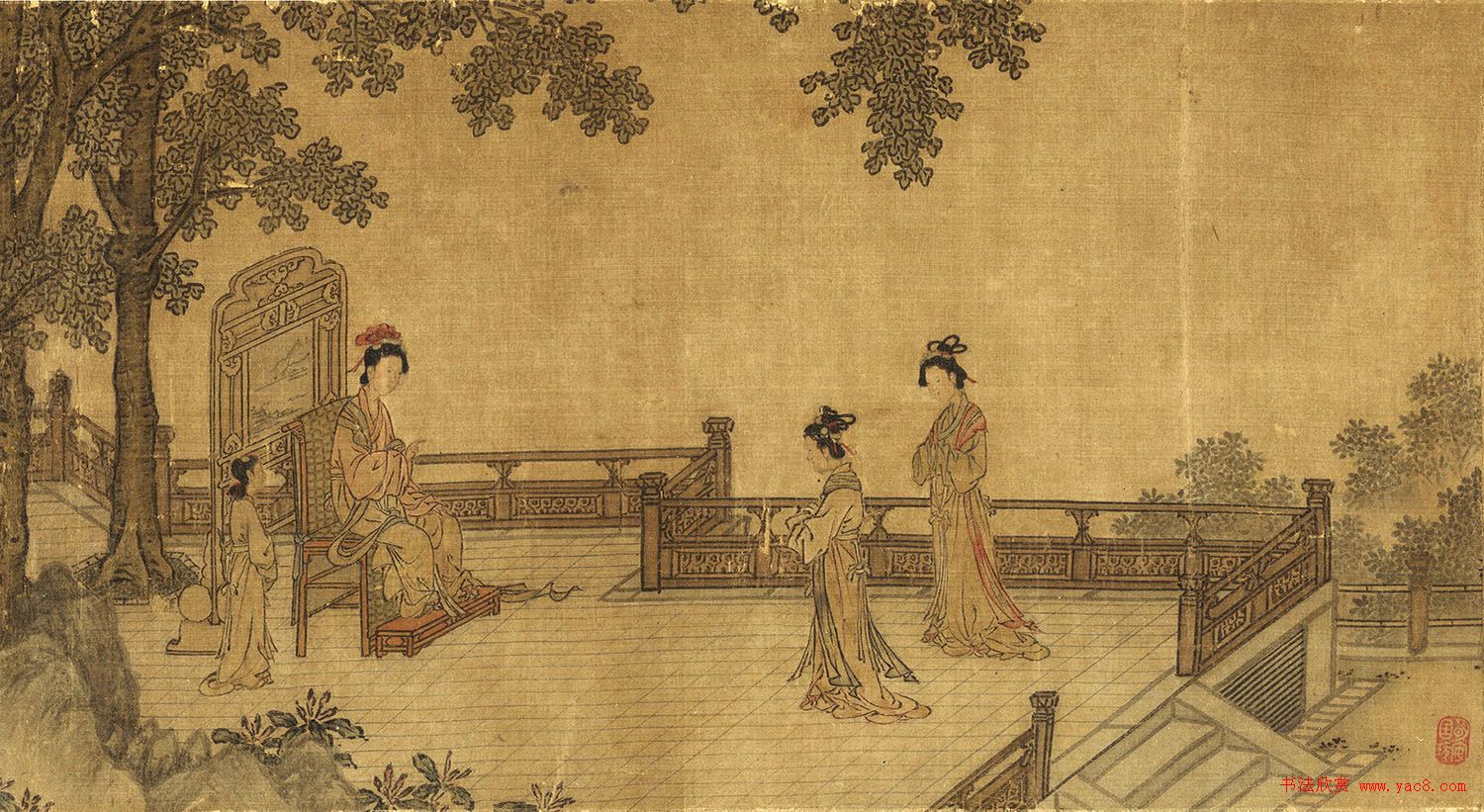 宋高宗楷书《女孝经》马和之补图绢本