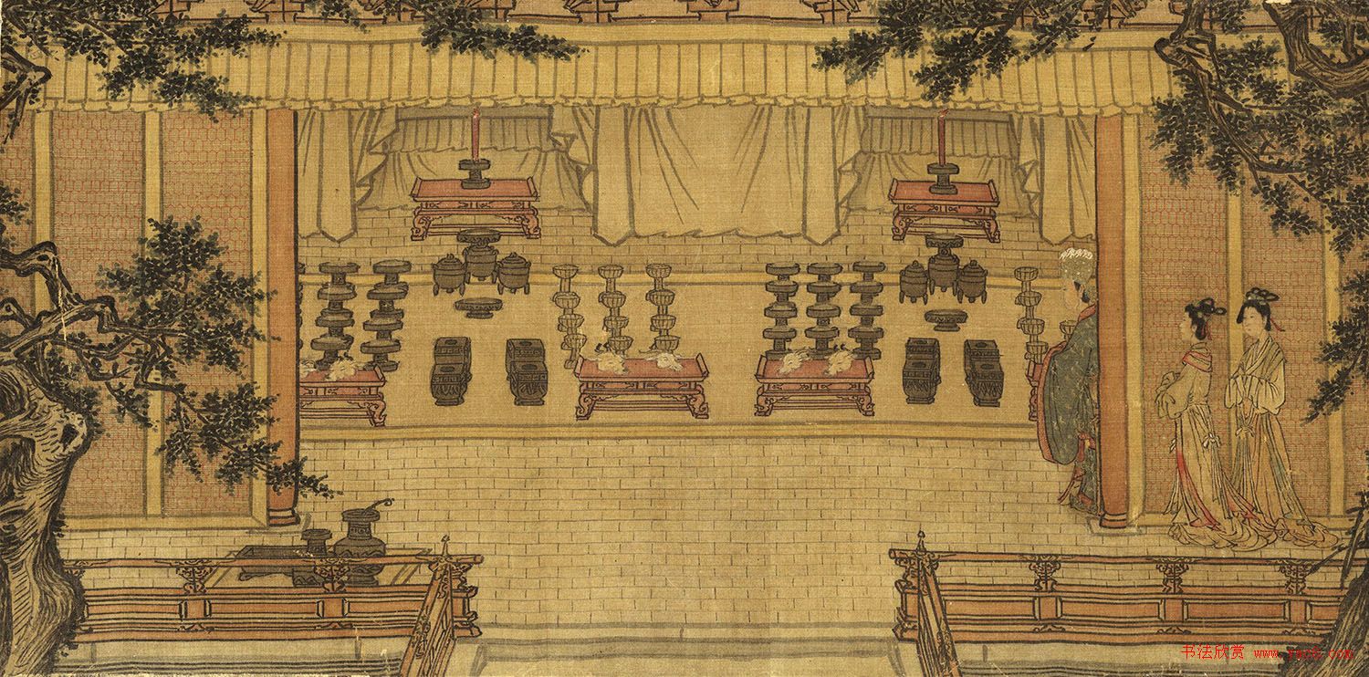 宋高宗楷书《女孝经》马和之补图绢本