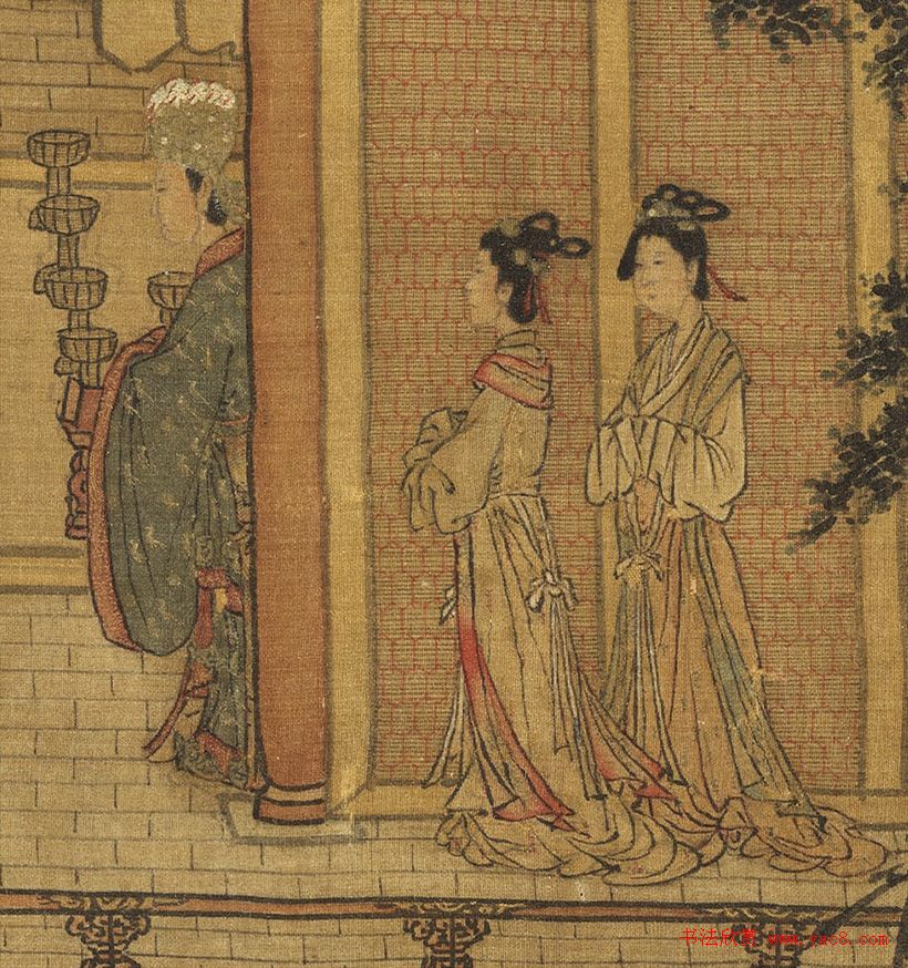 宋高宗楷书《女孝经》马和之补图绢本