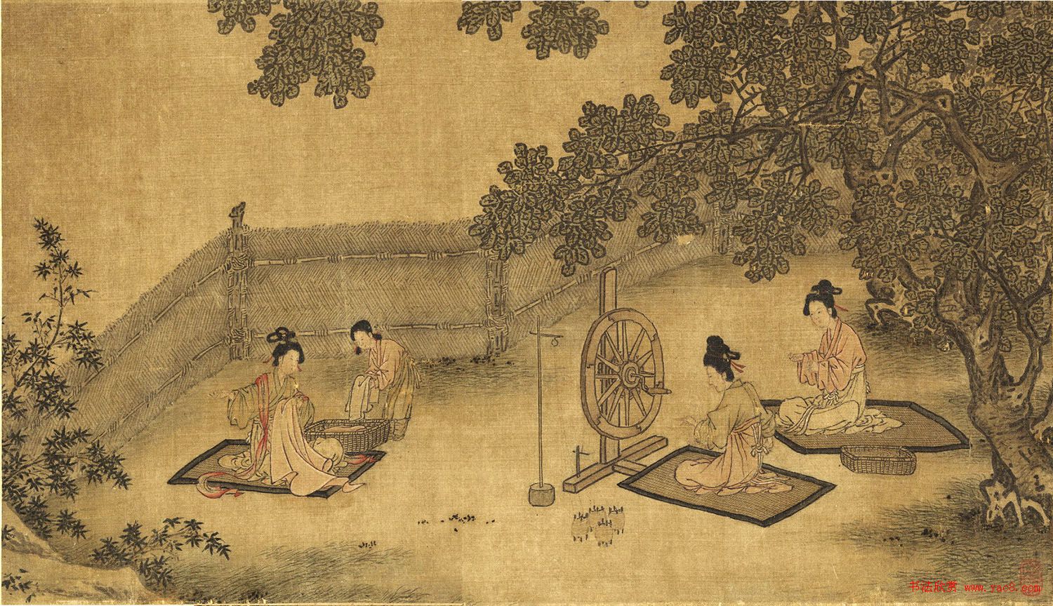 宋高宗楷书《女孝经》马和之补图绢本